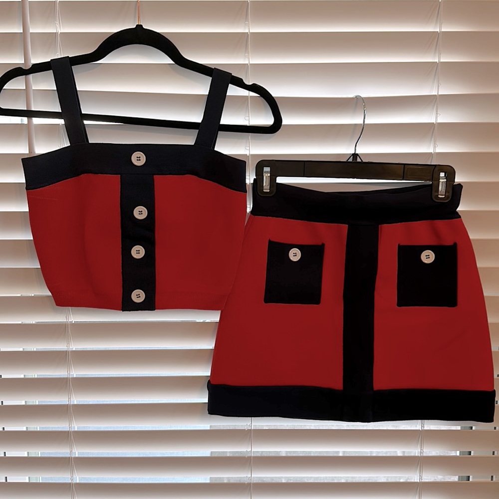 STAUD 2pc crop/skirt set- worn once sz S